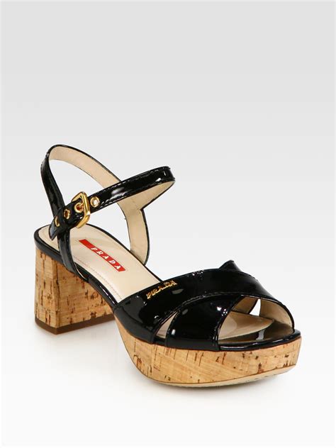 prada cork sandal heels|prada shoes for women.